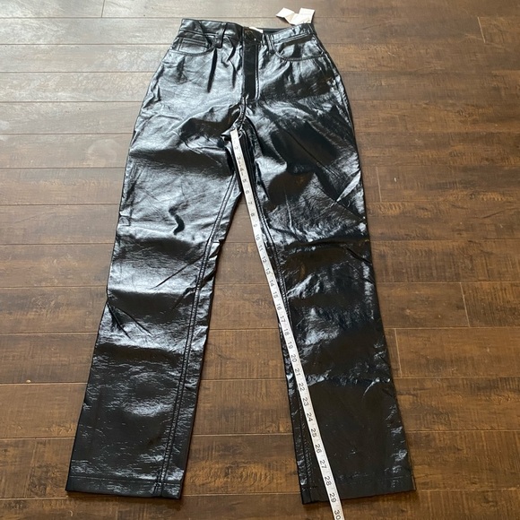 Abercrombie and Fitch 90s straight High rise faux leather pants - Picture 7 of 12